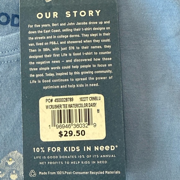 Life Is Good Blue Tee with Daisy Design - Picture 3 of 4